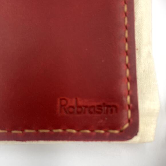 Robrasim Notebook Red Leather Bound Refillable Handmade Travel Photo Journal New - Picture 8 of 9